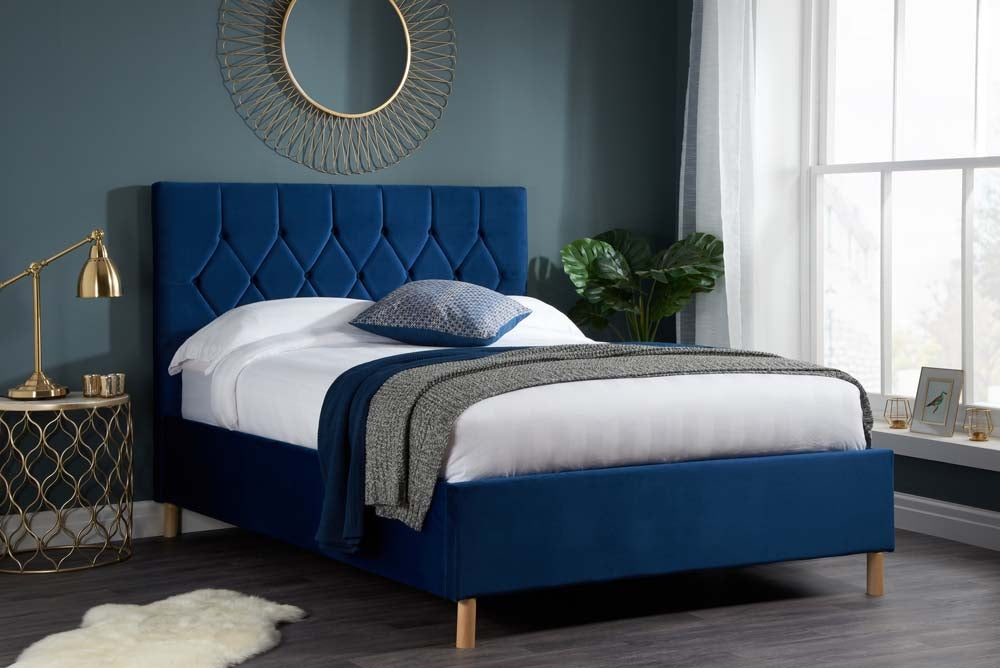 Locksley Blue Three Quarter Bed Frame