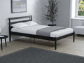 Luna Black Pine Double Bed Frame