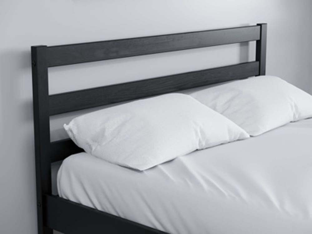 Luna Black Pine Three Quarter Bed Frame