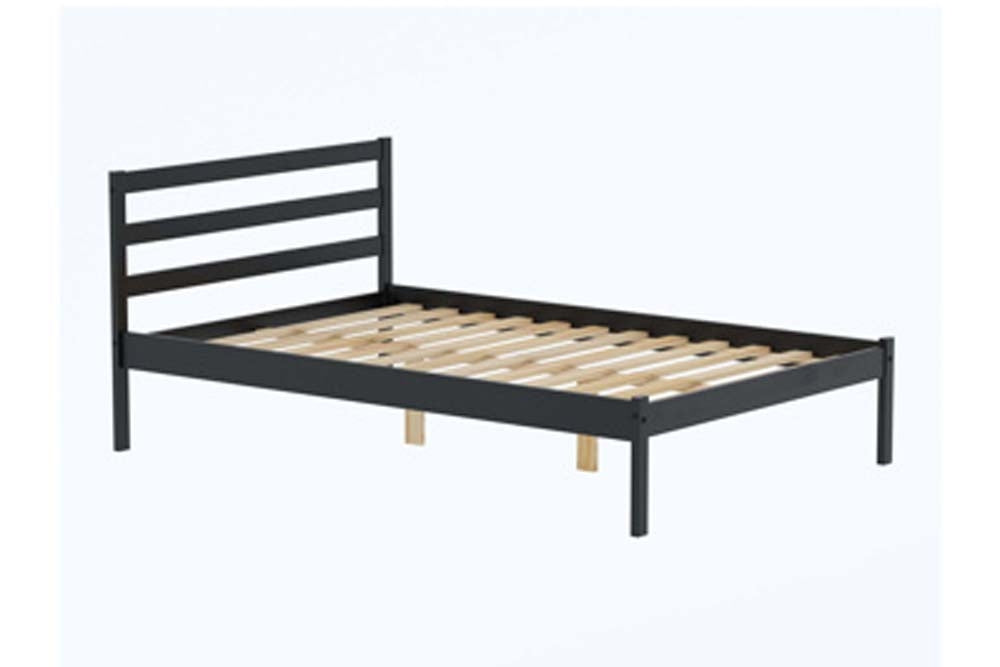 Luna Black Pine Three Quarter Bed Frame