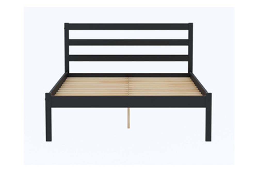 Luna Black Pine Double Bed Frame