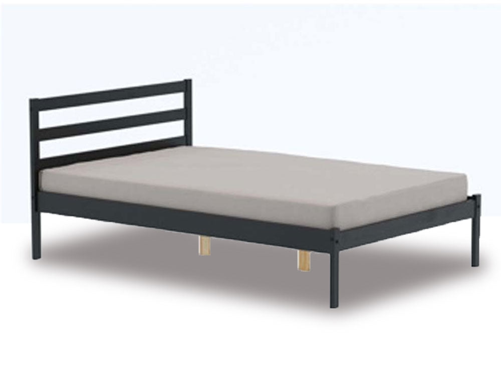 Luna Black Pine Three Quarter Bed Frame