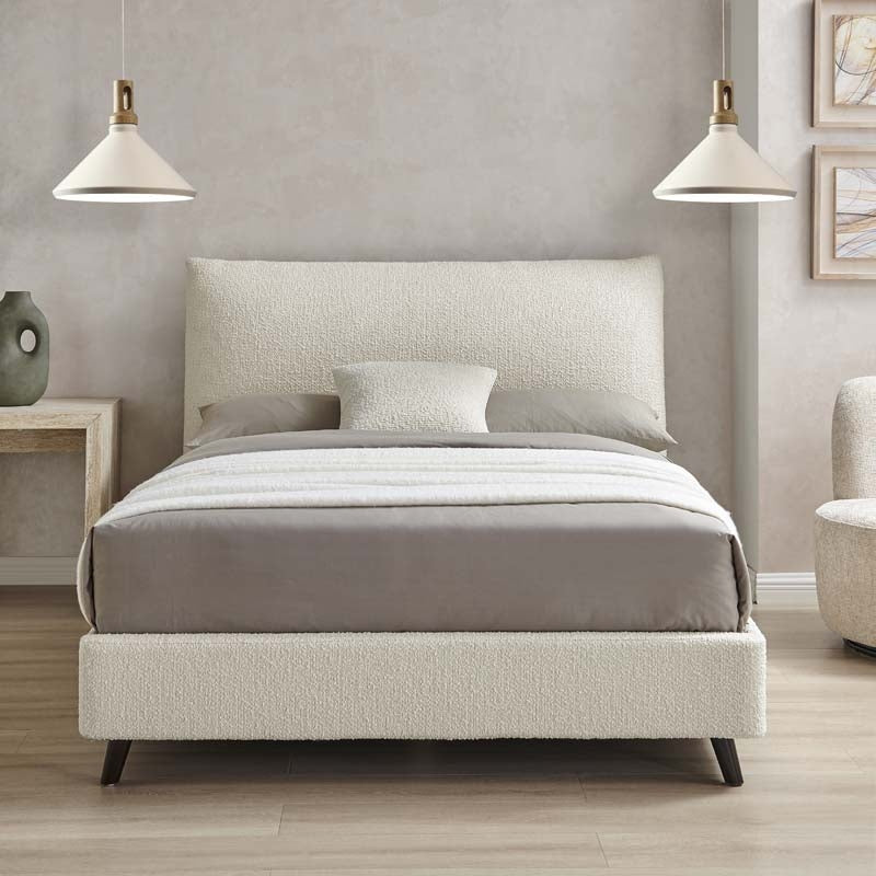 Libros Pillow Back Ivory Boucle King Size Bed Frame
