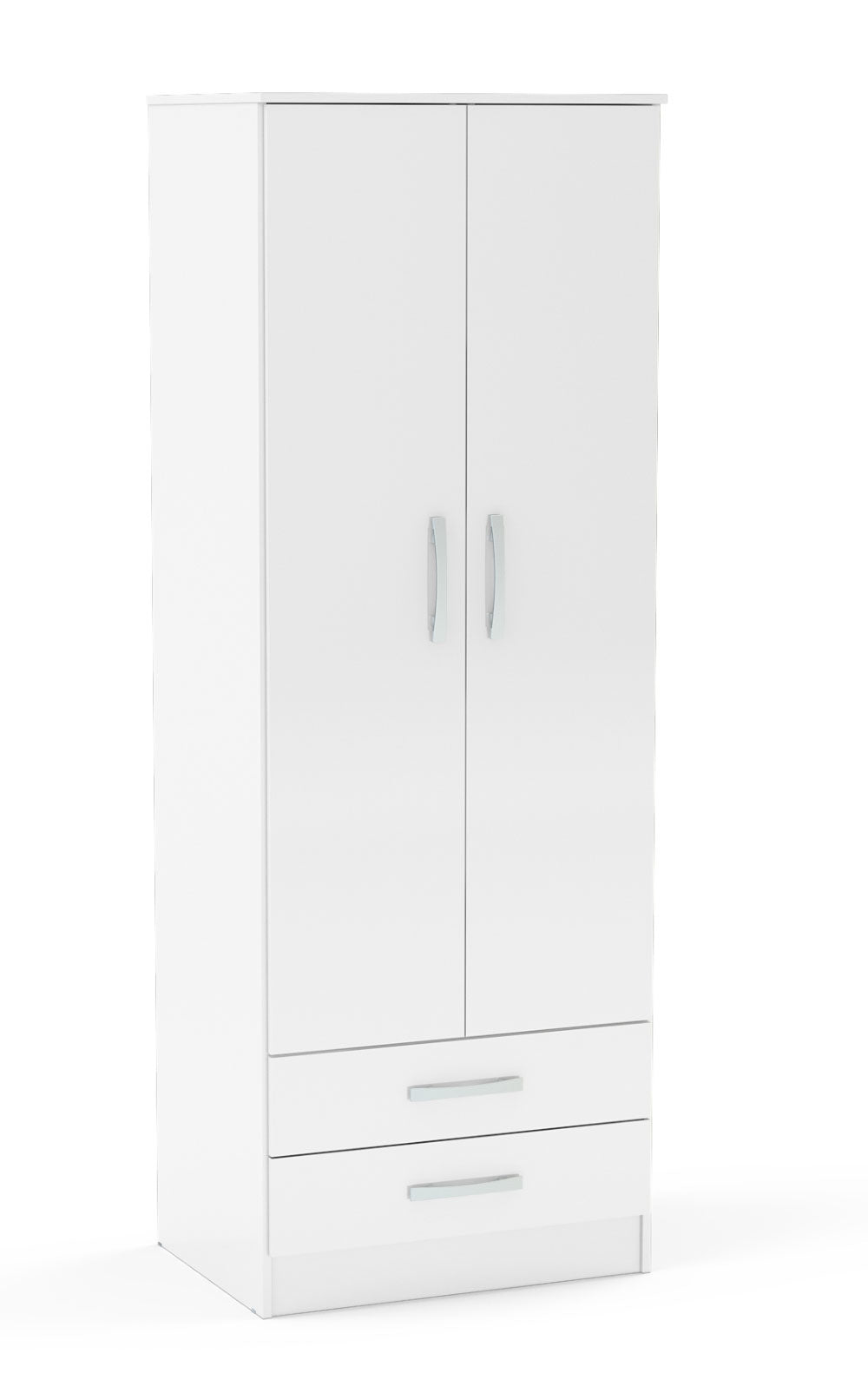 Links High Gloss White 2 Door 2 Drawer Wardrobe