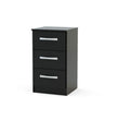 Links High Gloss Black 3 Drawer Bedside