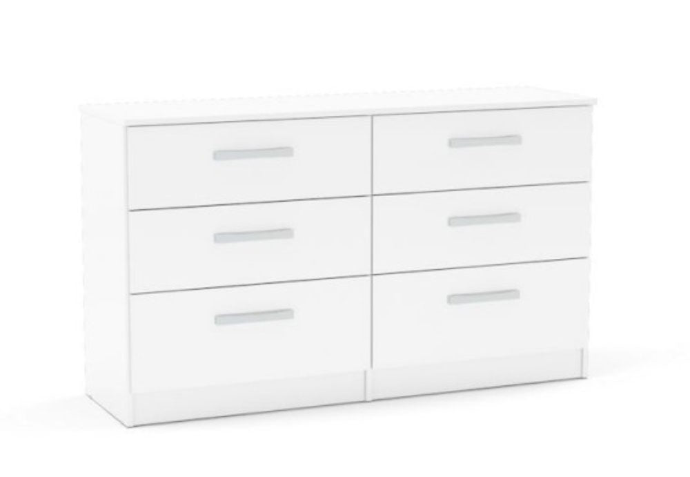 Links High Gloss White 6 Drawer Chest