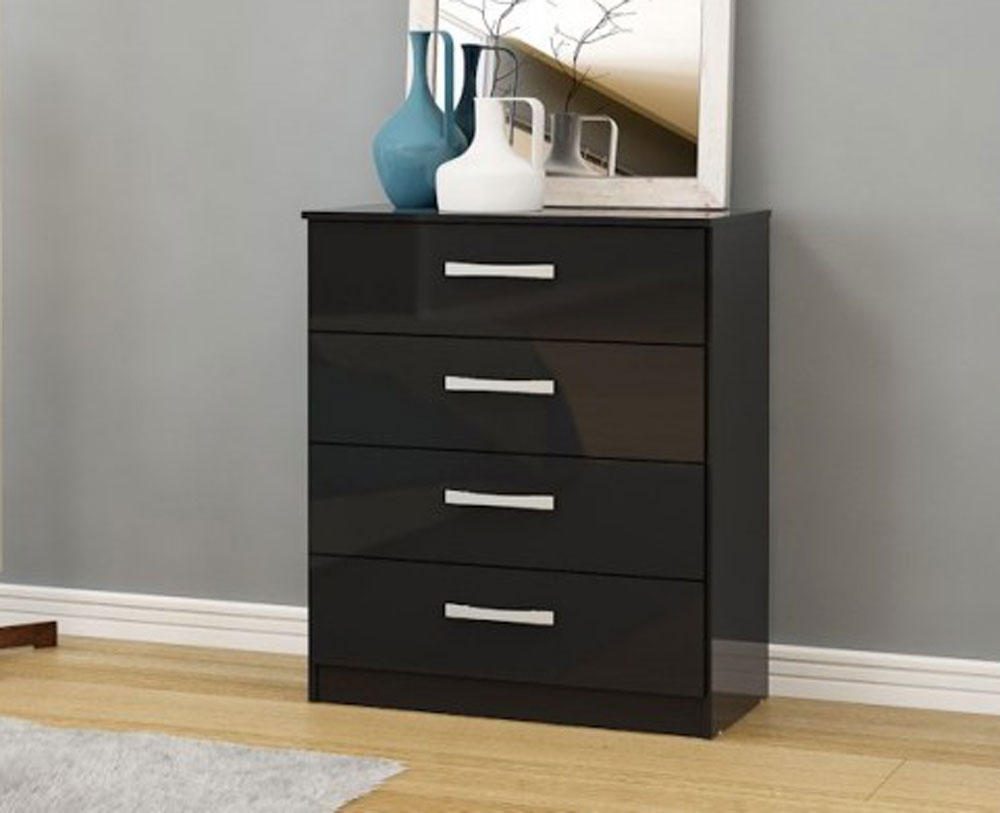 Links High Gloss Black 4 Drawer Chest