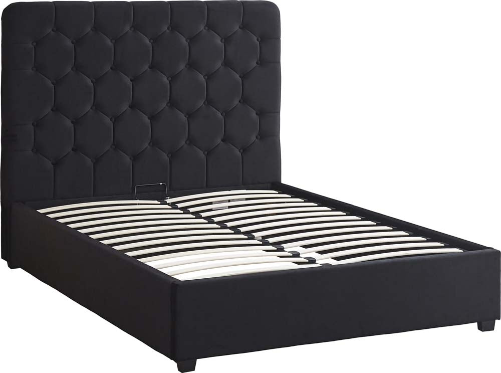 Mansion Black Double Ottoman Bed Frame