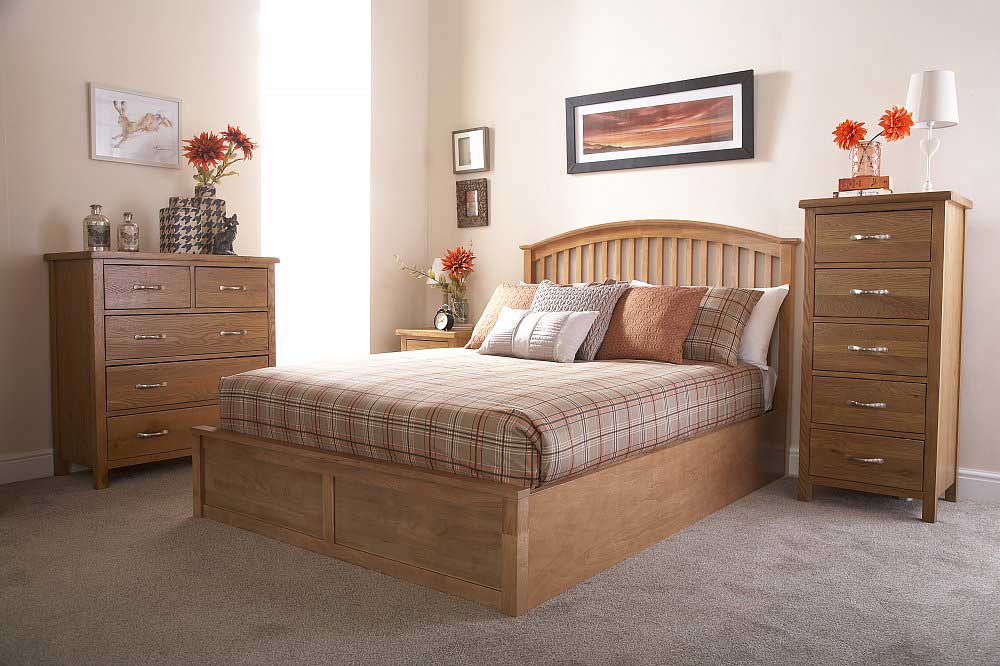 Madrillo Natural Double Ottoman Storage Bed Frame