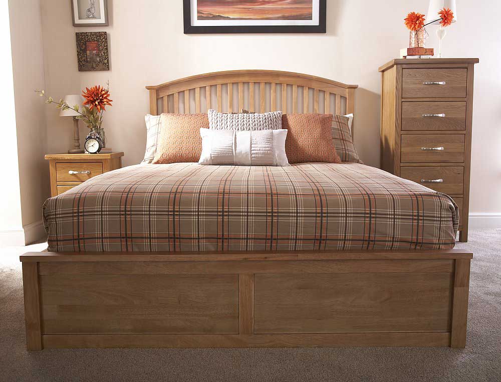 Madrillo Natural King Size Ottoman Storage Bed Frame