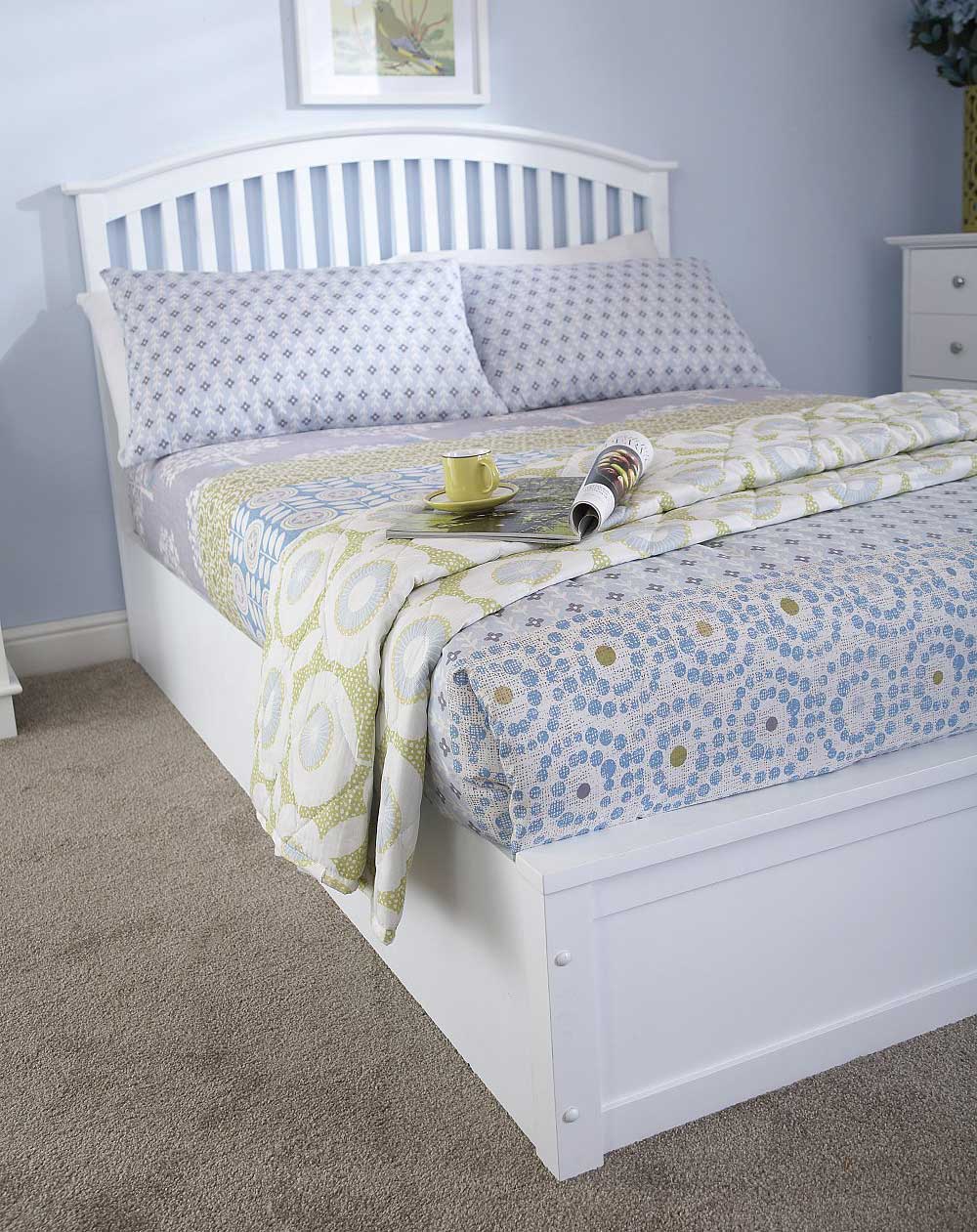 Madrillo White King Size Ottoman Storage Bed Frame