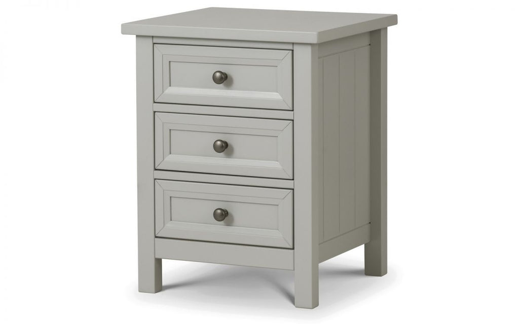 Malvern Dove Grey 3 Drawer Bedside