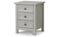 Malvern Dove Grey 3 Drawer Bedside