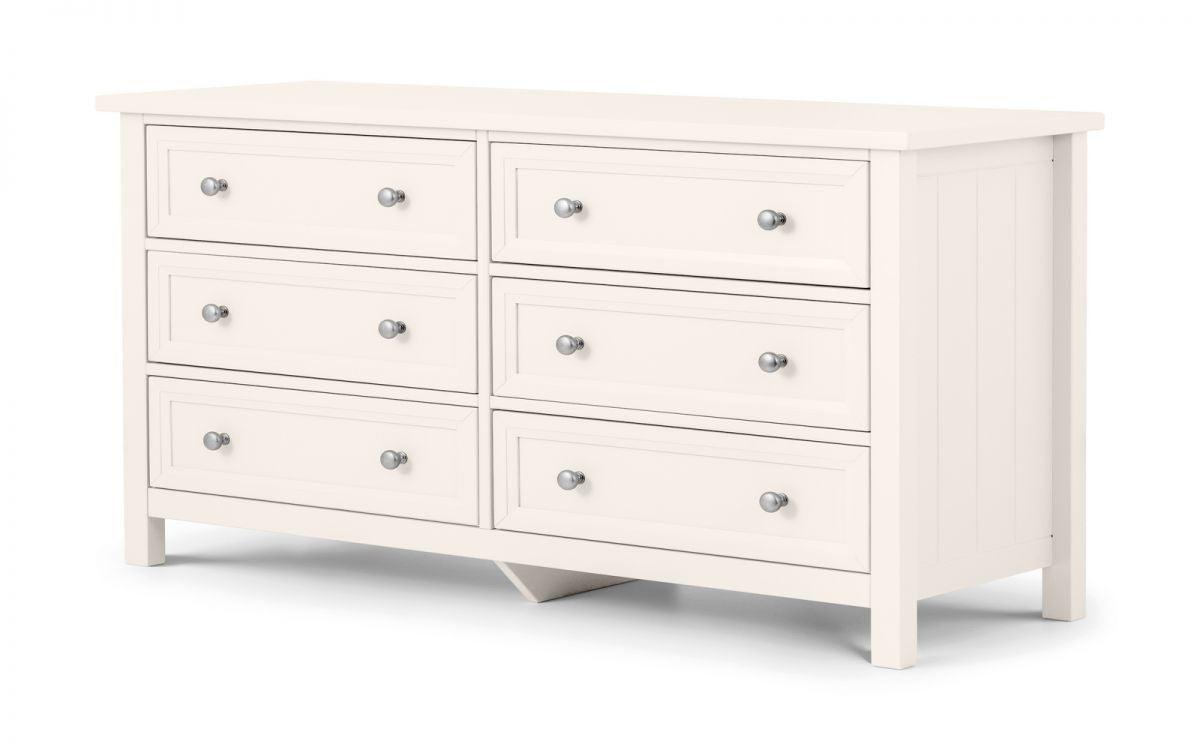 Malvern Surf White 6 Drawer Chest