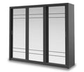 Manchester Matt Black Sliding Door Wardrobe 250cm