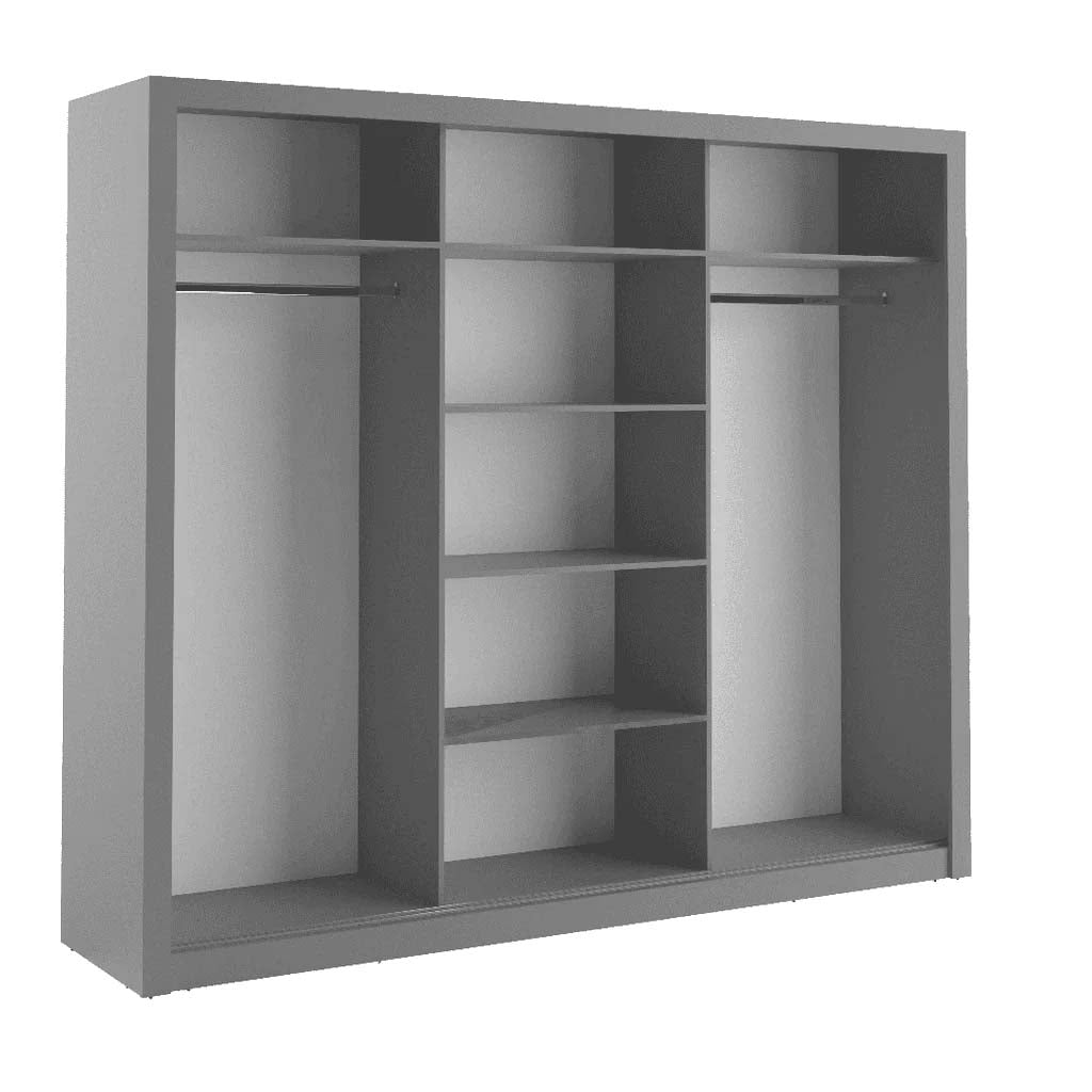 Manchester Matt Grey Sliding Door Wardrobe 250cm