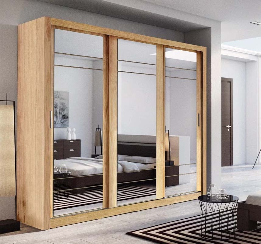 Manchester Oak Sliding Door Wardrobe 250cm