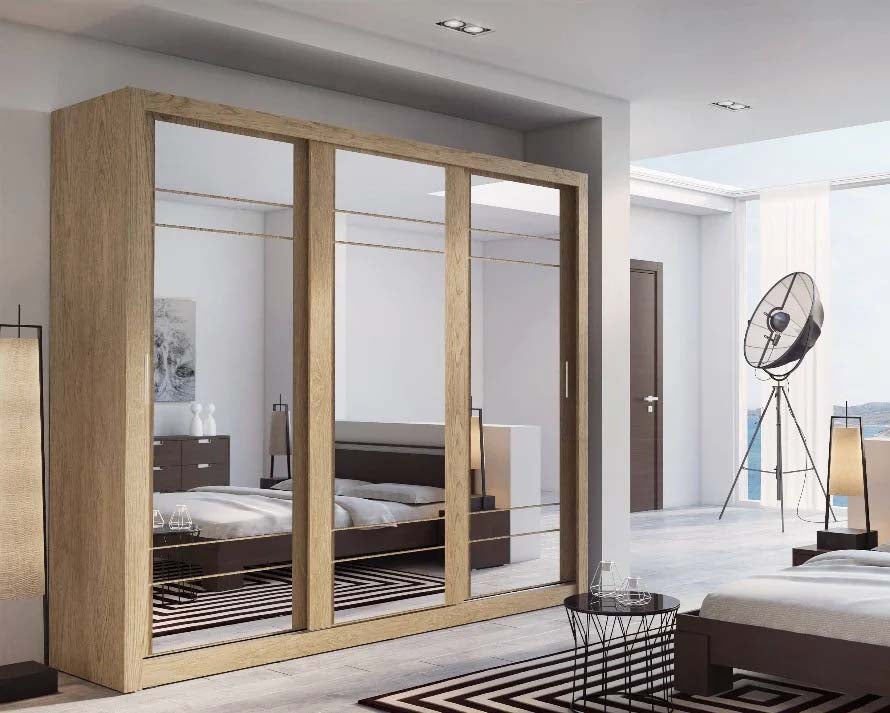 Manchester Oak Sliding Door Wardrobe 250cm