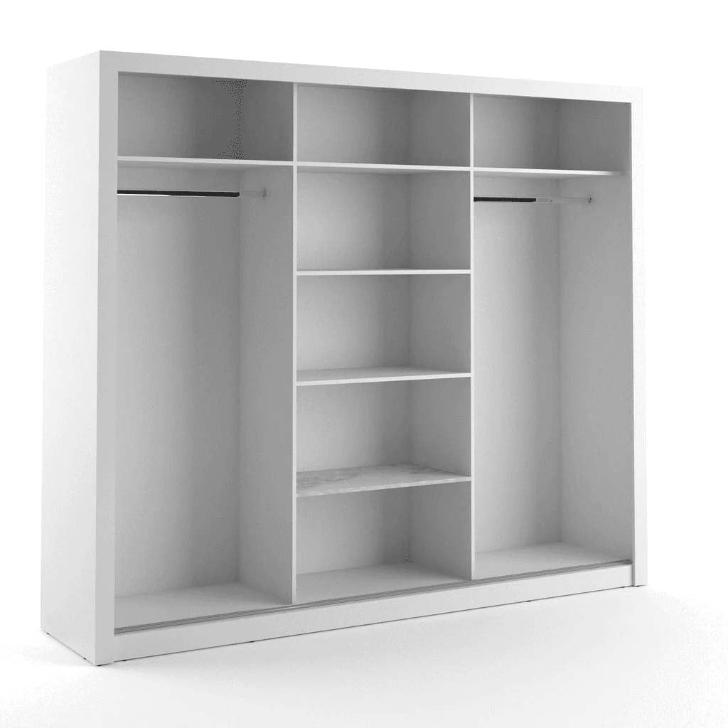 Manchester White Sliding Door Wardrobe 250cm