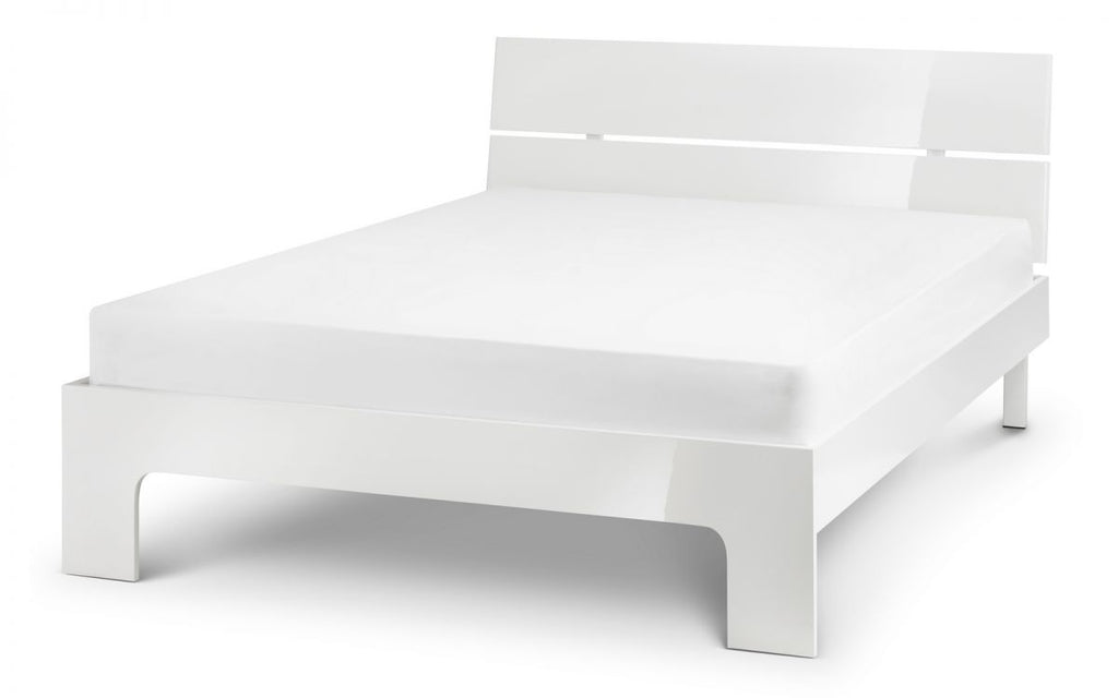 Manchester High Gloss White King Size Bed Frame