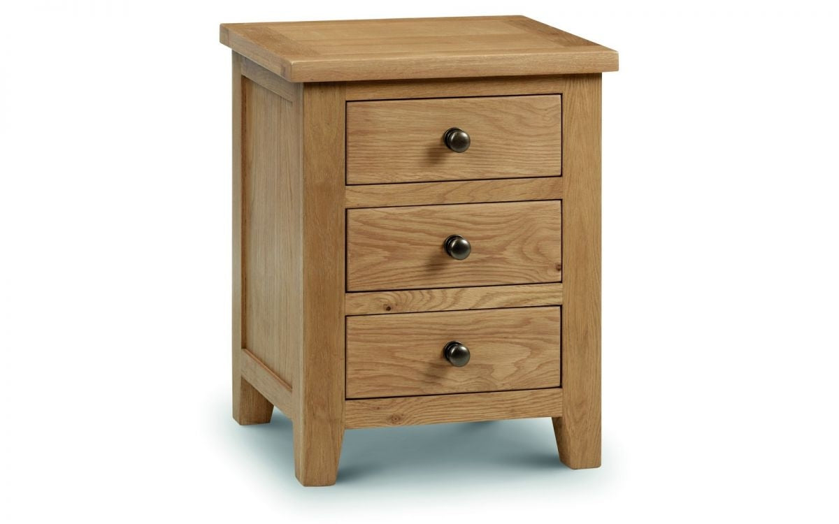 Marlowe Oak 3 Drawer Bedside Chest