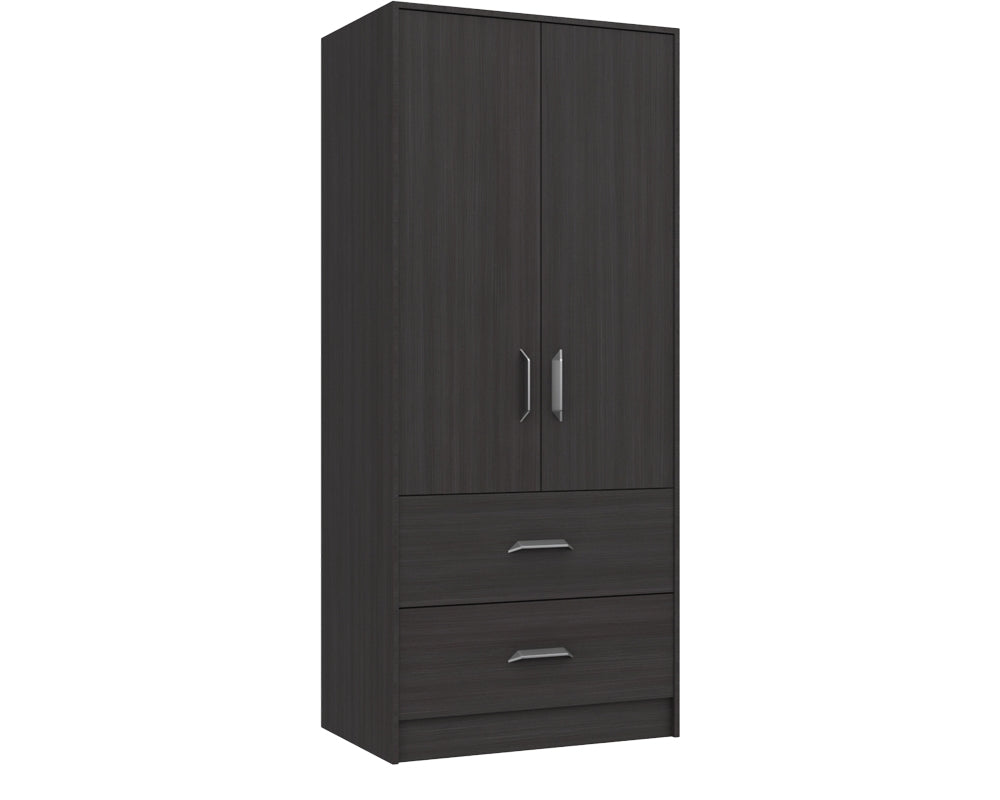 Marston Anthracite Oak 2 Door Combi Wardrobe