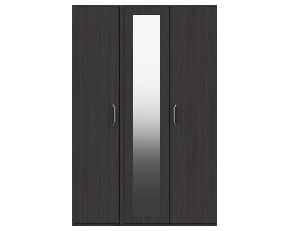 Marston Anthracite Oak 3 Door Wardrobe With Mirror