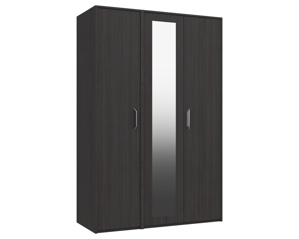 Marston Anthracite Oak 3 Door Wardrobe With Mirror