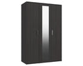 Marston Anthracite Oak 3 Door Wardrobe With Mirror