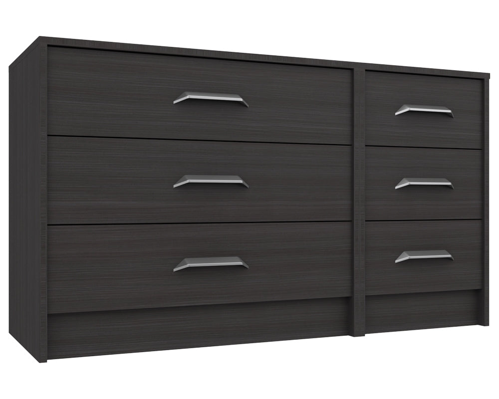 Marston Anthracite Oak 3 Drawer Double Chest