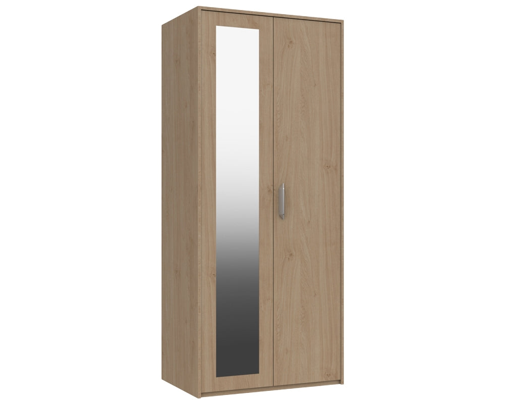 Marston Oak 2 Door Wardrobe With Mirror