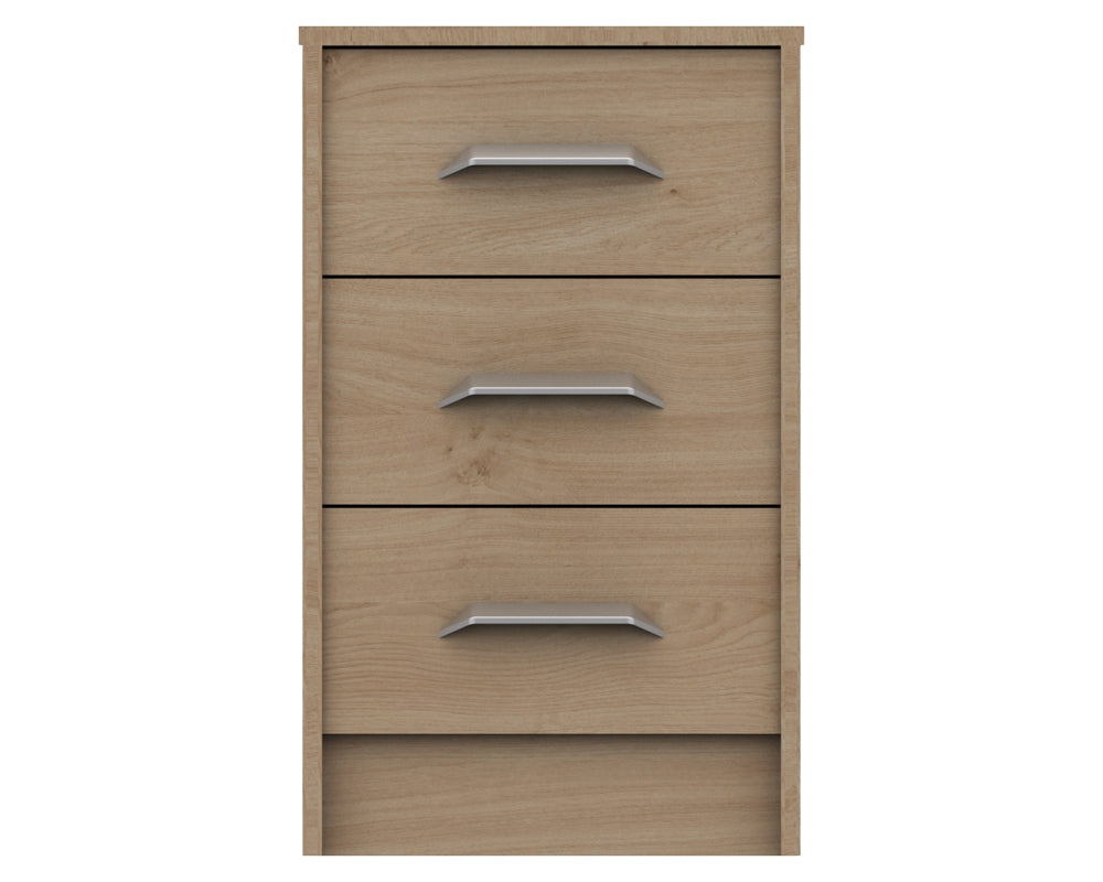 Marston Oak 3 Drawer Bedside