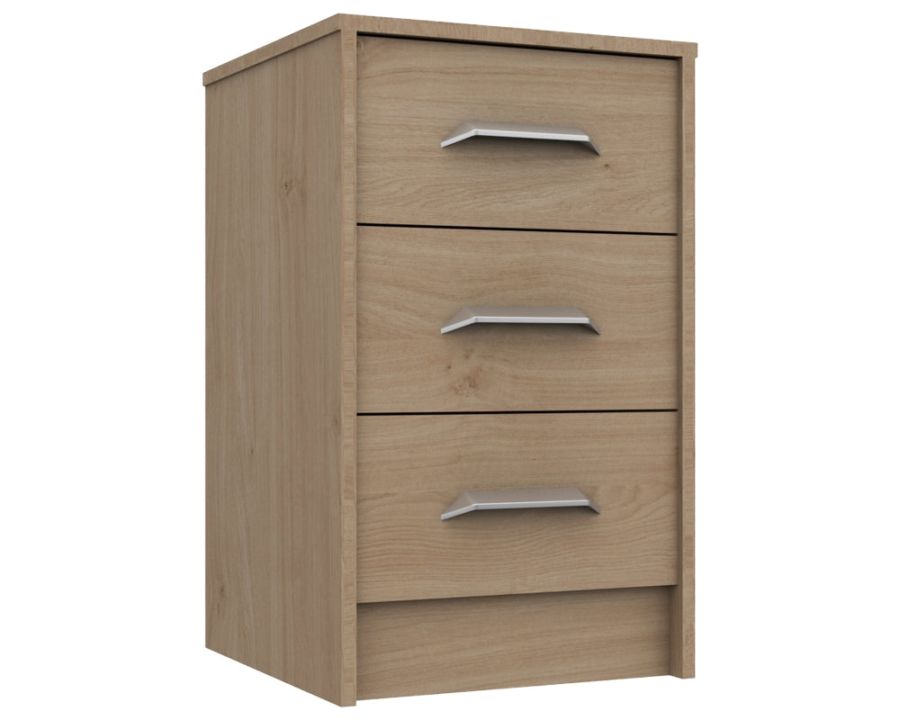 Marston Oak 3 Drawer Bedside