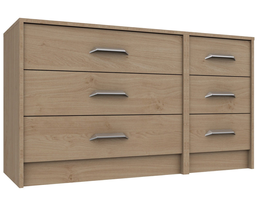 Marston Oak 3 Drawer Double Chest