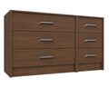 Marston Walnut 3 Drawer Double Chest