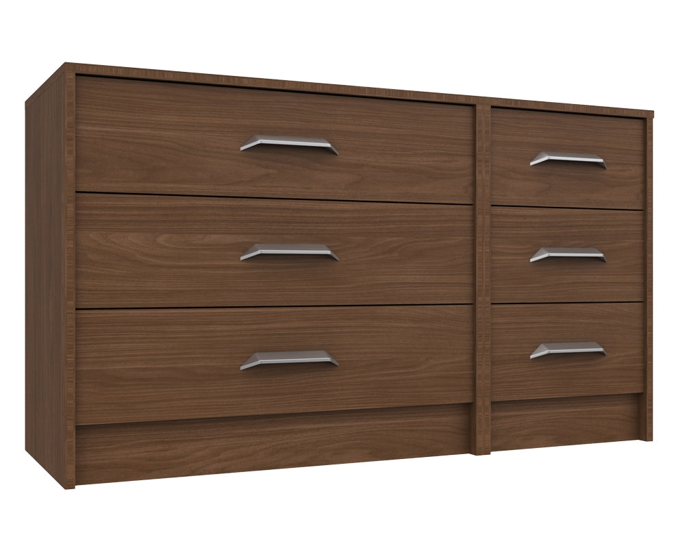 Marston Walnut 3 Drawer Double Chest