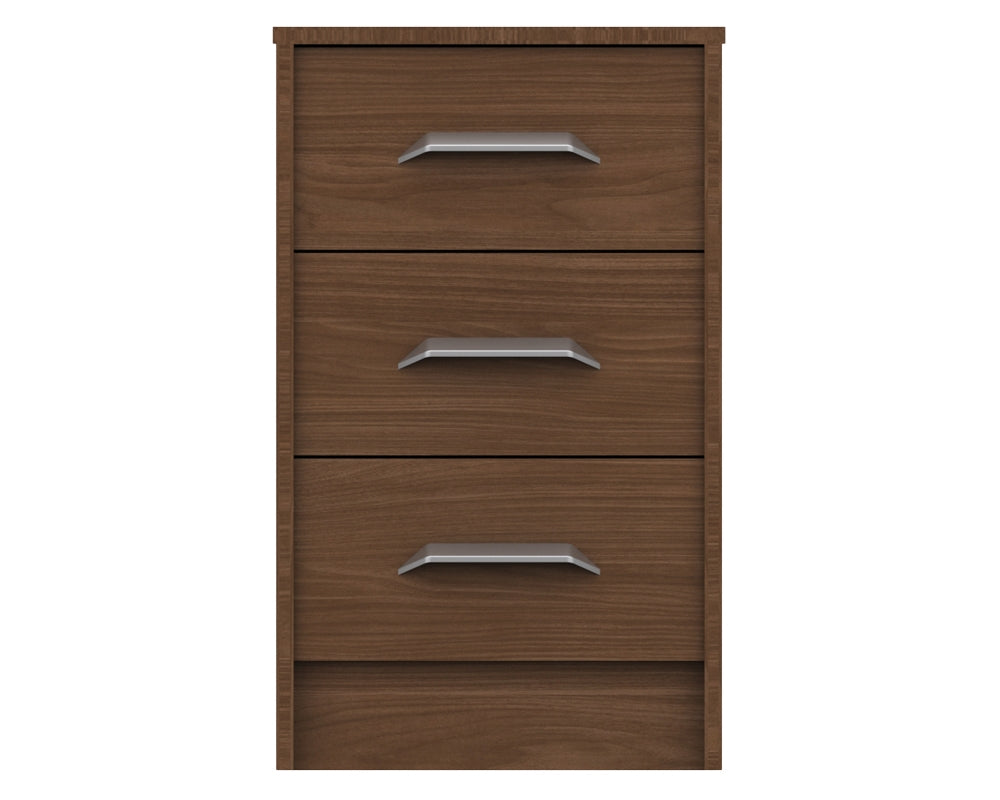 Marston Walnut 3 Drawer Bedside