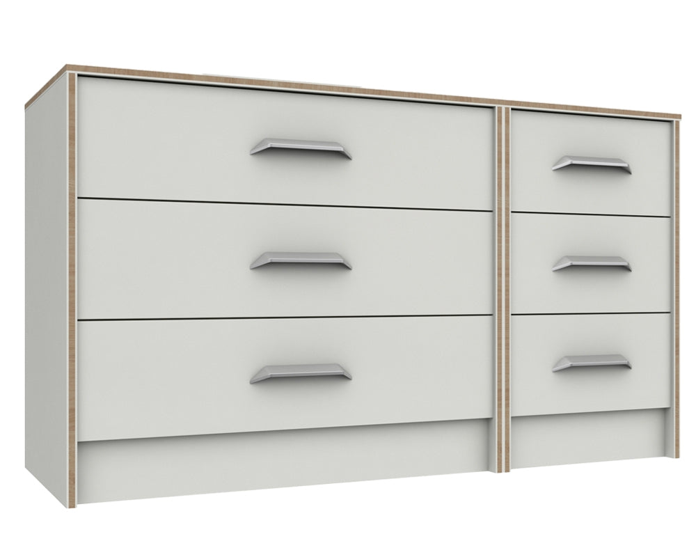 Marston White 3 Drawer Double Chest