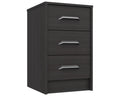 Marston Anthracite Oak 3 Drawer Bedside