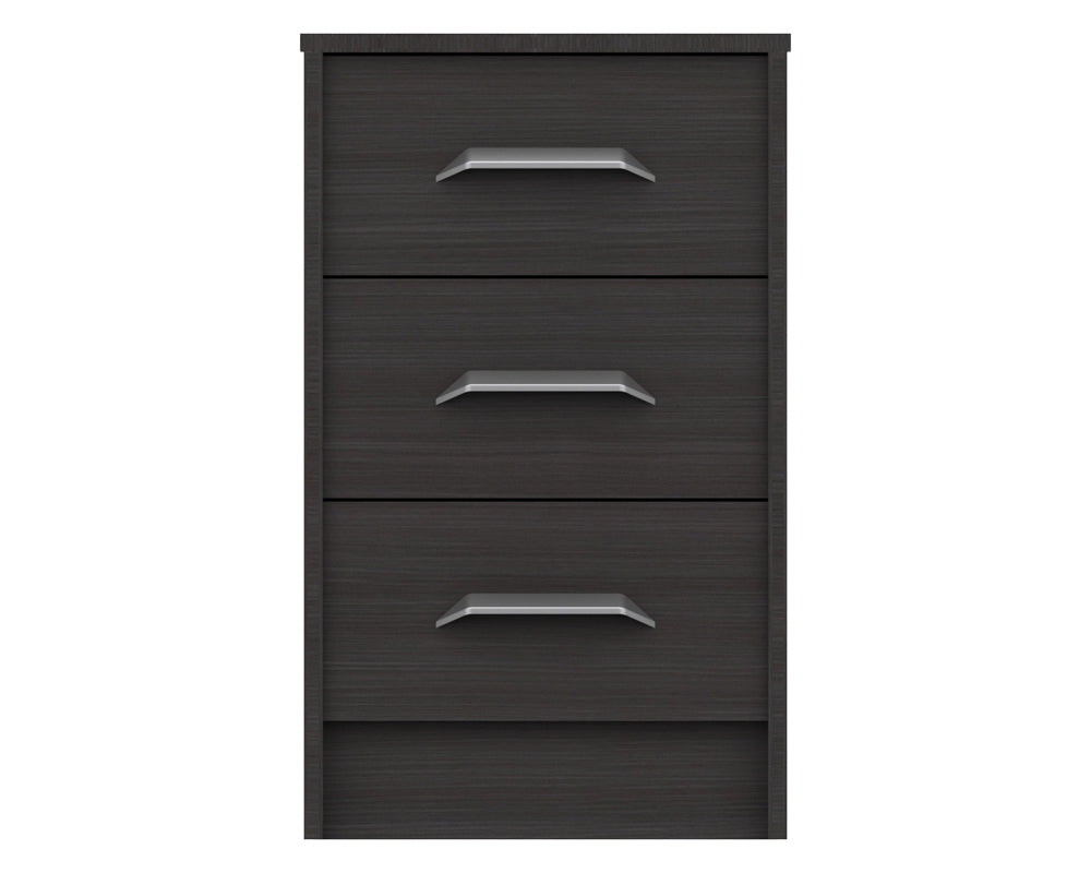 Marston Anthracite Oak 3 Drawer Bedside