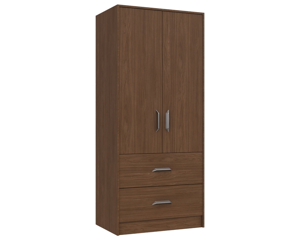 Marston Walnut 2 Door Combi Wardrobe