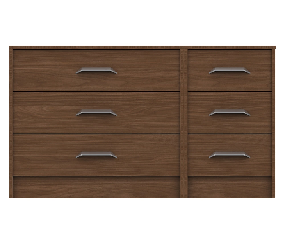 Marston Walnut 3 Drawer Double Chest