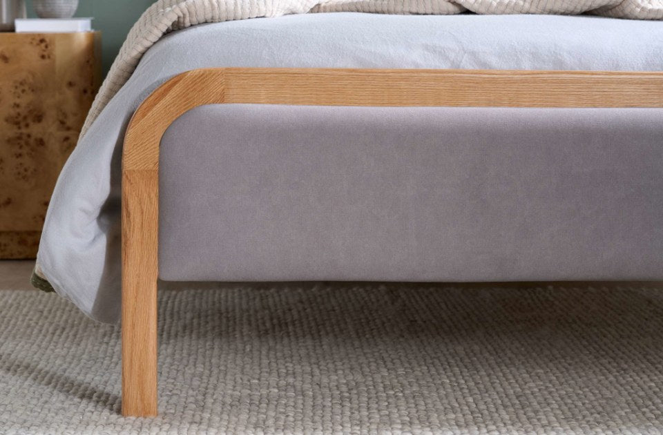 Martin Oak Bed Frame curved corner