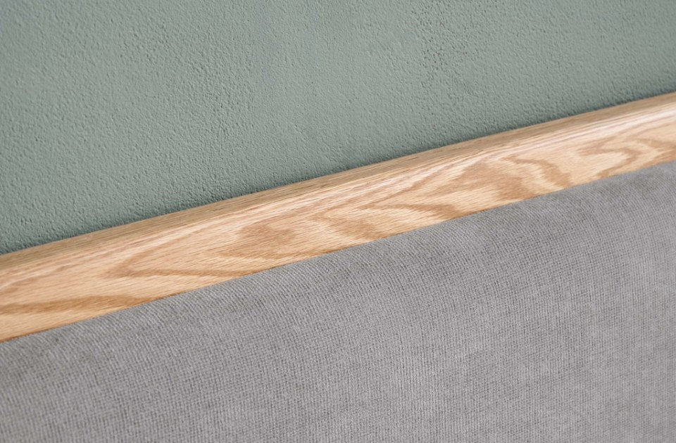 Martin Oak Bed Frame oak and fabric detail