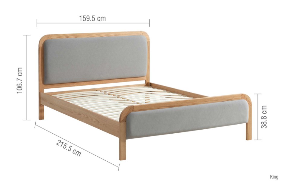 Martin Oak King Size Bed Frame dimensions