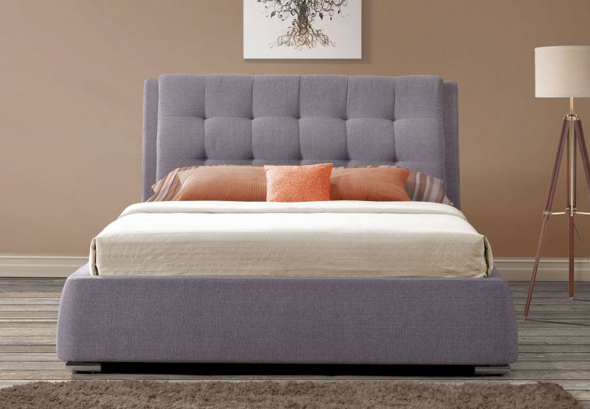 May Grey Fabric Super Kingsize 4 Drawer Bed Frame