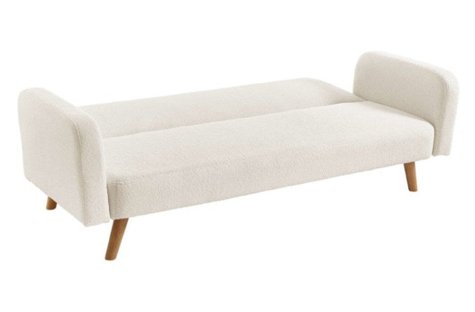 Michelle Sofa Bed Boucle White flat as a bed