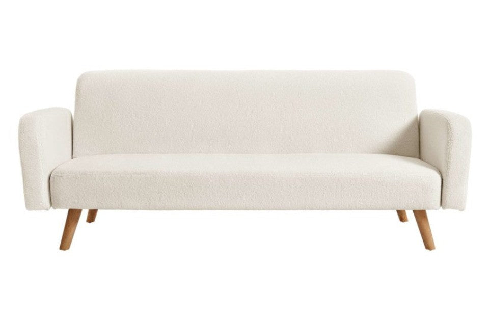 Michelle Sofa Bed Boucle White front view