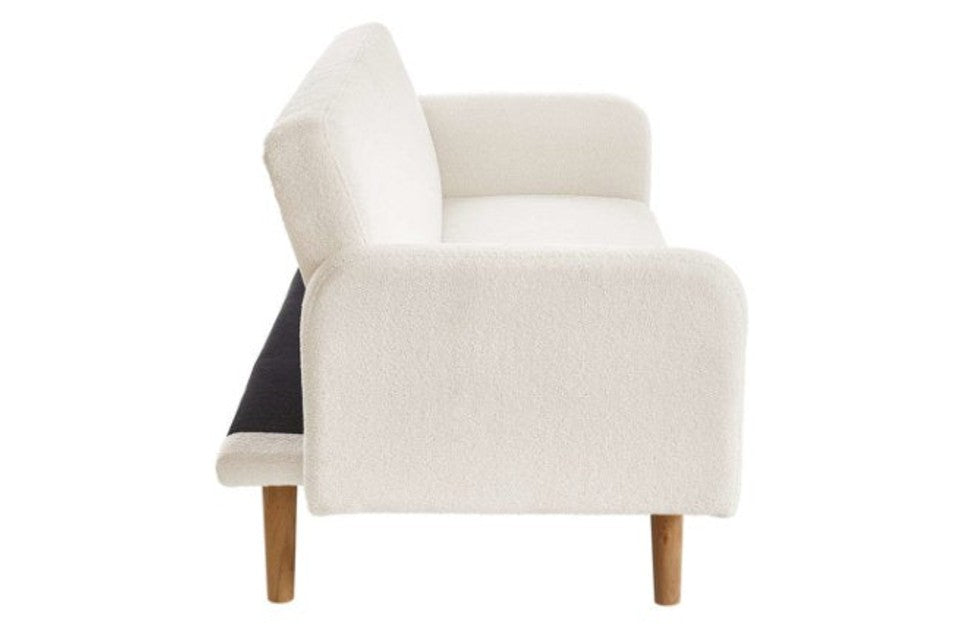 Michelle Sofa Bed Boucle White side profile