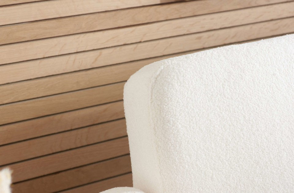 Michelle Sofa Bed Boucle White arm detail